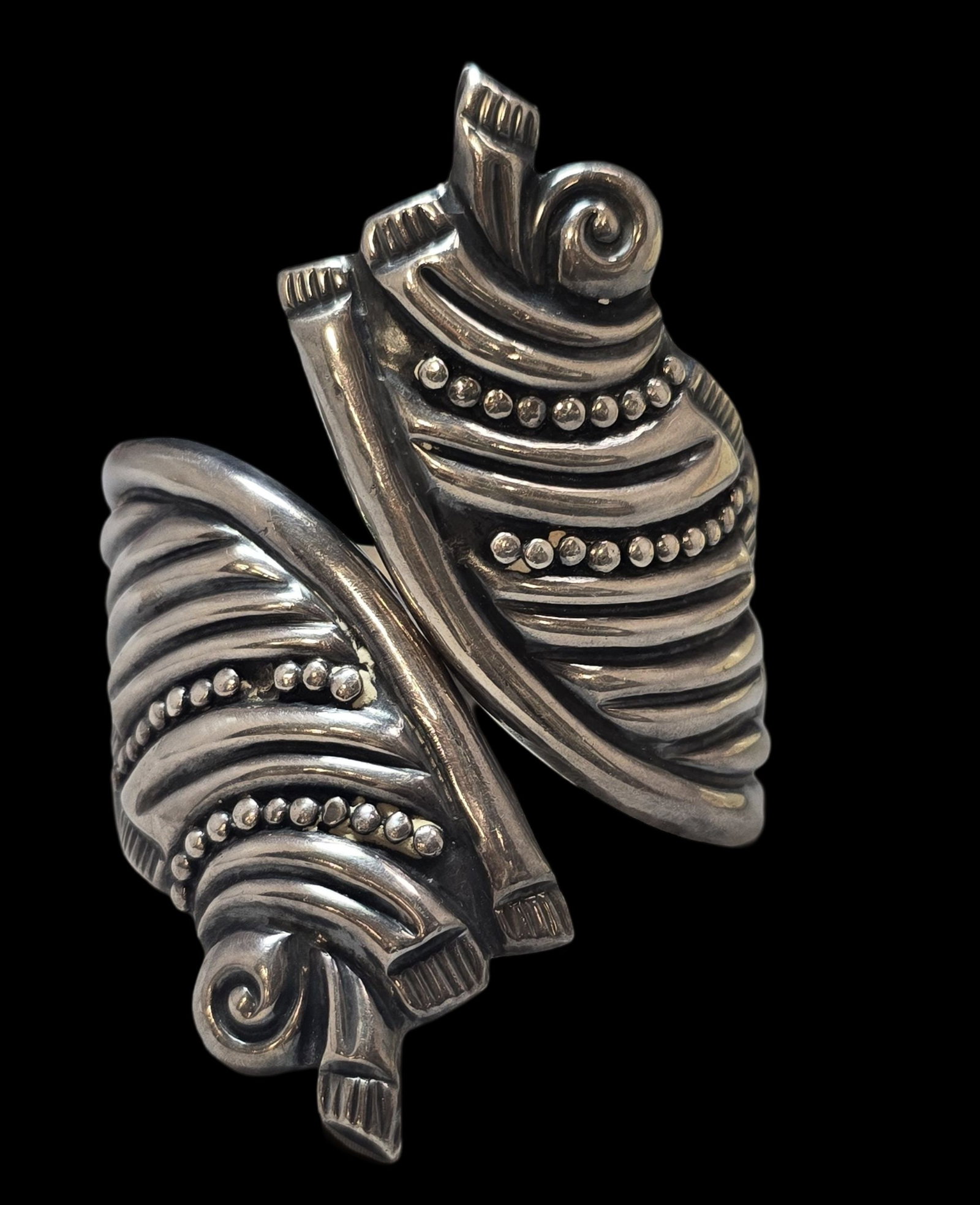 Ornate Vintage TAXCO Mexico Sterling Silver Designer Bracelet (1 of 7)