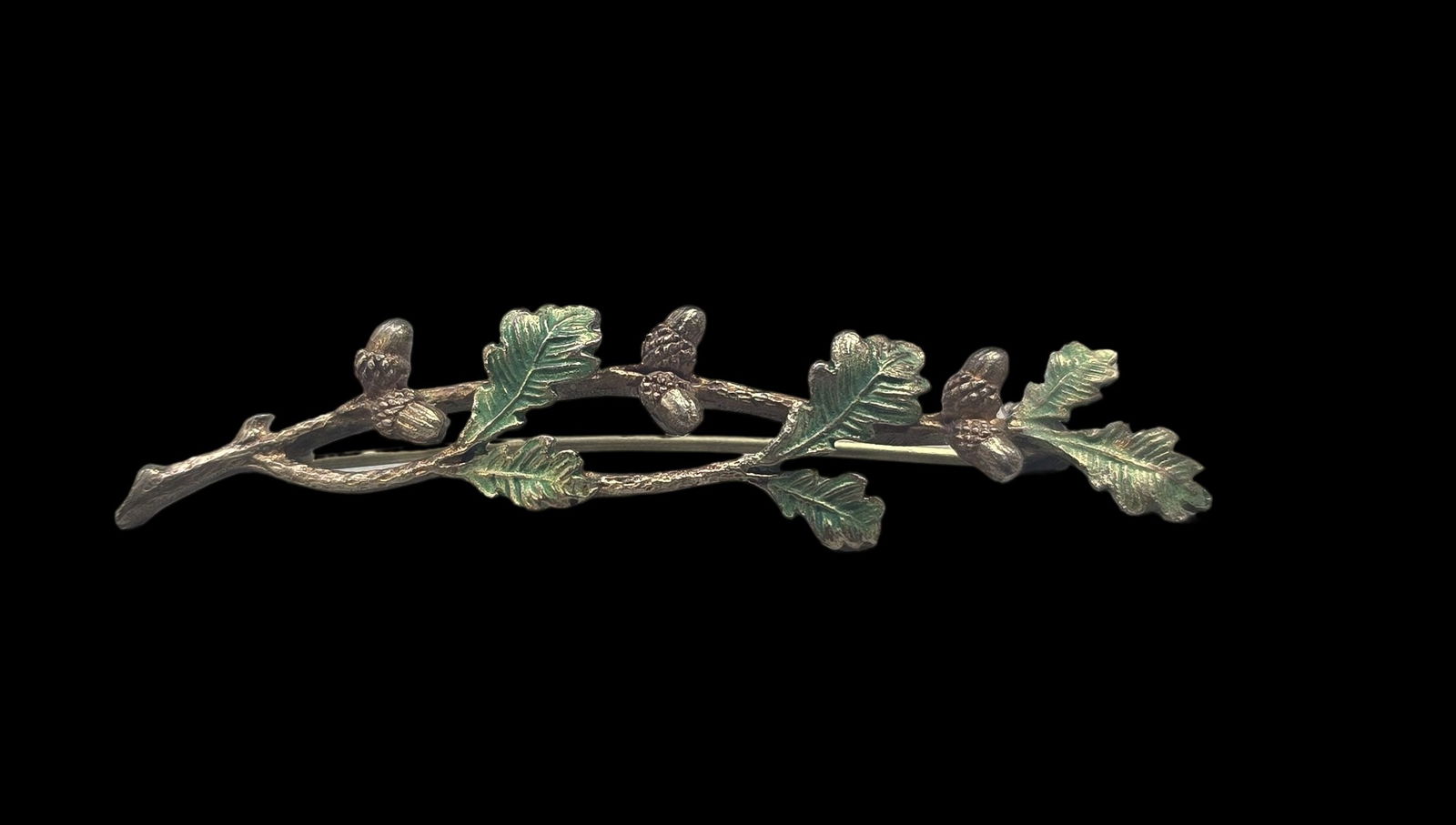 Vintage European Gilt 830 Silver Oak Leaf & Acorn Brooch (1 of 6)