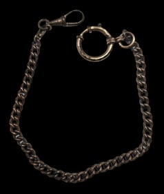 Antique ca. 1910 European Gold Plated Metal Pocket Watch Chain