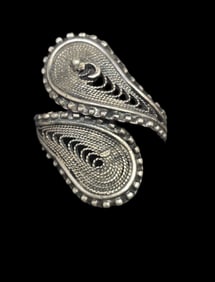 Ornate Antique European 800 Silver Filigree Ring