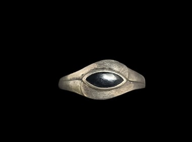 Vintage Sterling Silver & Blue Enamel Ring