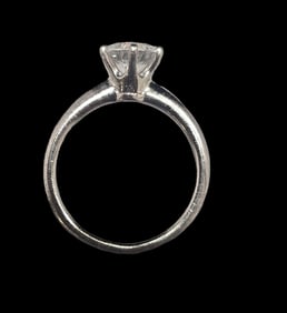 Vintage Mid-Century Handmade Sterling Silver & Clear Gemstone Ring