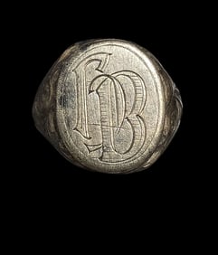 Vintage Mid-Century European 835 Silver Signet Seal Ring