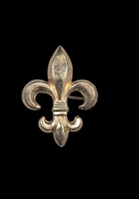 Antique 24K Gold Plated Fleur de Lis Pin