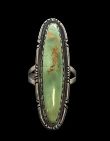 Massive Vintage Native American Sterling Silver & Gemstone Designer Ring - Signed