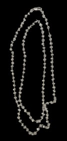 Silver lemon drop pearl bead long chain