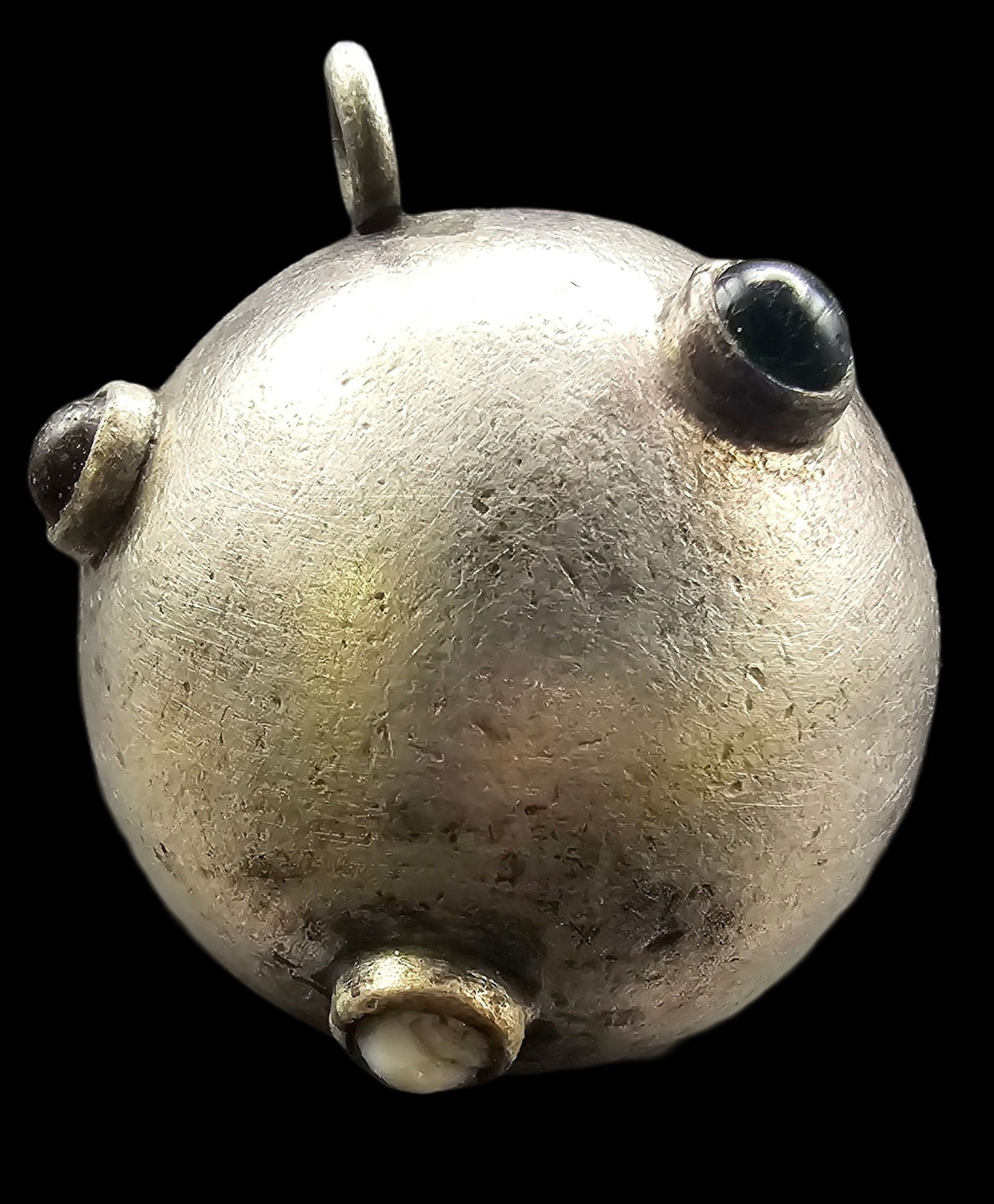 Unusual Vintage Sterling Silver & Gemstone Ball Pendant (1 of 5)