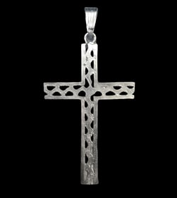 Vintage Mid-Century European 835 Silver Cross Pendant