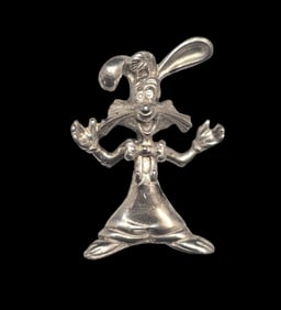 Vintage 1987 Disney Amblin Sterling Silver Roger Rabbit Pendant