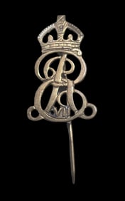 Antique ca. 1900 European Gold Filled Metal Royal Military Brooch
