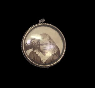 Antique ca. 1900 European Gold Filled Metal Picture Pendant