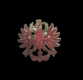 Antique ca. 1900 European Gold Filled Metal Imperial Eagle Enamel Pin