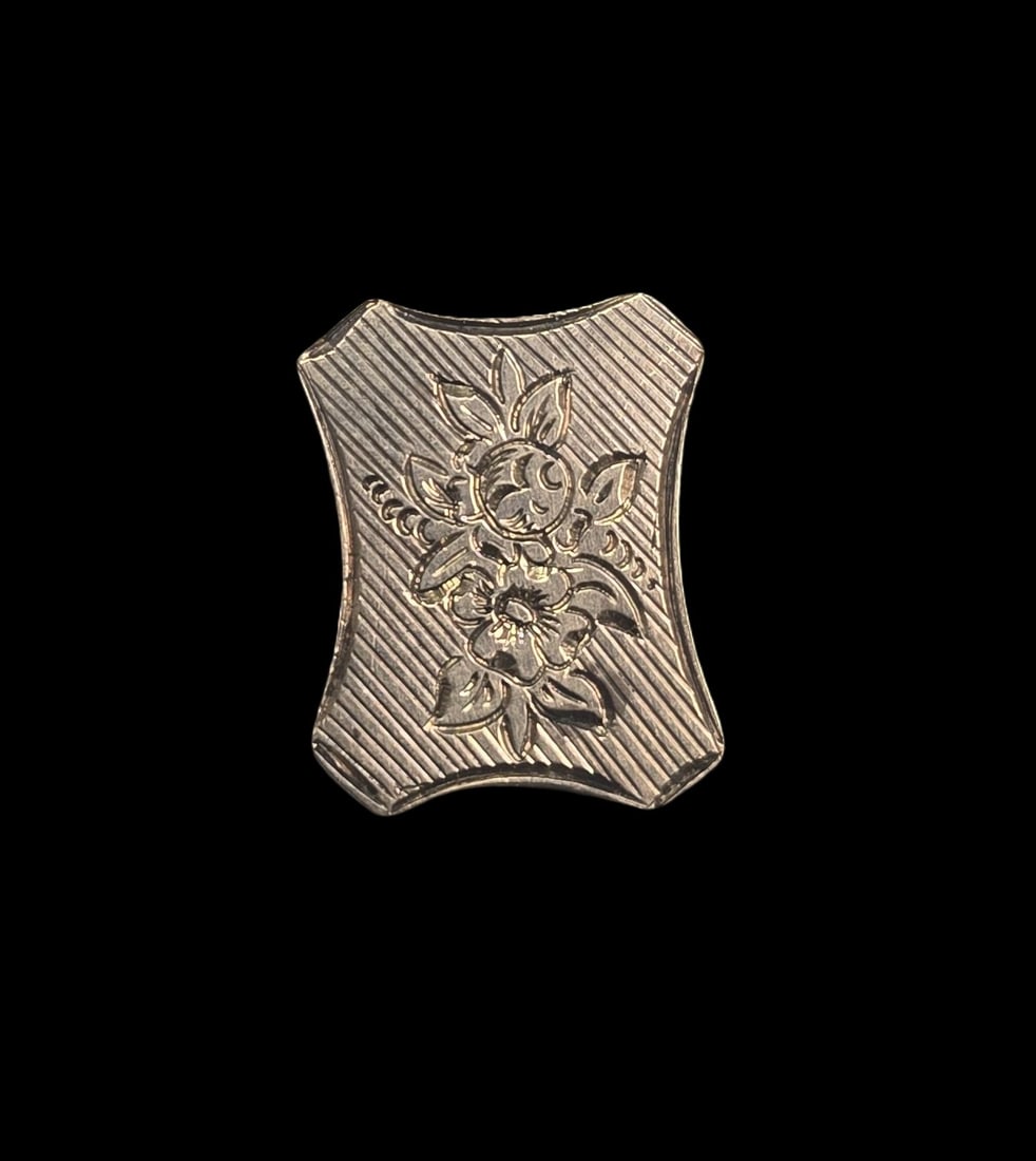 Antique ca. 1900 European Gold Filled Metal Slider Pendant /w Dedication: Very good vintage condition with minor patina and wear according to age. Measures approx. 1" high and 1/2" wide and weighs ca. 2.5 grams. SHIPPING: We ship in-house and charge a flat fee of $12 for an