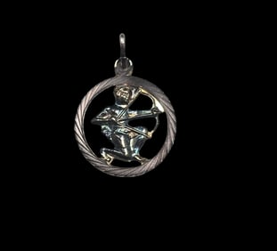Vintage Mid-Century 800 Silver Zodiac Pendant - Sagittarius