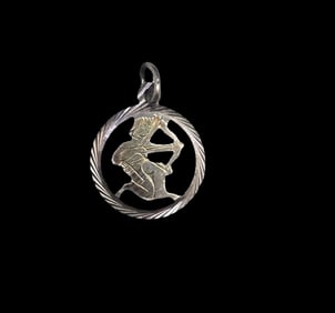 Vintage Mid-Century 800 Silver Zodiac Pendant - Sagittarius
