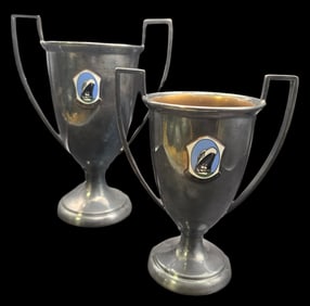 Pair of Vintage Holland America Line Cruiseship Cups
