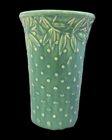 Vintage 1950s MCCOY Blue Ceramic Hobnail Vase