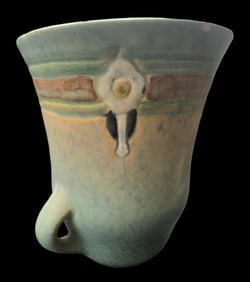 Vintage ROSEVILLE Art Pottery MONTECELLO Blue Ceramic Vase