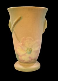 Vintage 1930s WELLER Art Pottery Wildrose Pattern Vase