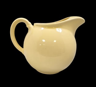 Vintage Mid-Century Modern LURAY Yellow Art Pottery Ball Pitcher