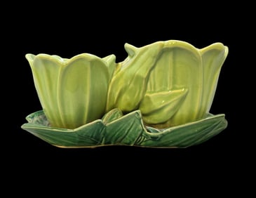 Vintage Mid-Century Modern MCCOY Double Tulip & Swallow Art Pottery Planter