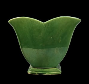 Vintage Mid-Century Modern MCCOY Green Drip Glaze Art Pottery Vase