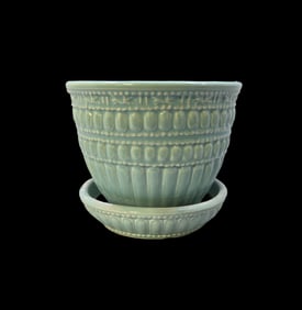 Vintage Mid-Century Modern MCCOY Blue Art Pottery Planter