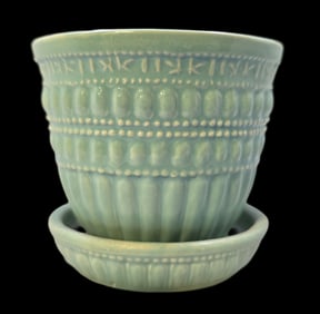 Vintage Mid-Century Modern MCCOY Blue Art Pottery Planter