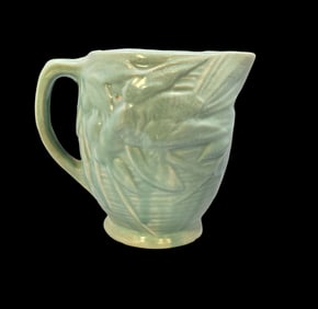 Vintage Mid-Century MCCOY Bird Berries Blue Art Pottery Pitcher