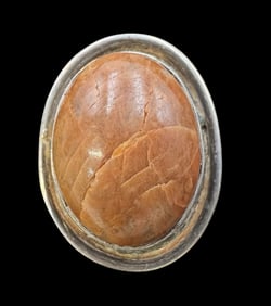 Vintage Native American Sterling Silver & Brown Gemstone Ring