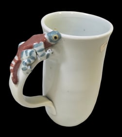 Quirky Vintage Studio Pottery Lizard Mug - Signed