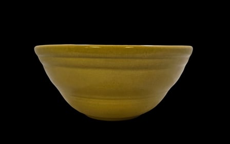 Vintage Mid-Century Yellow Art Pottery Mixing Bowl