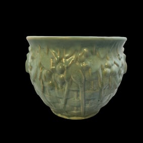 Vintage Mid-Century NELSON MCCOY Blue Textured Art Pottery Planter