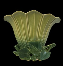 Vintage Mid-Century MCCOY Green Art Pottery Tulip Vase