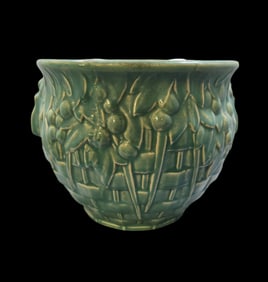 Vintage Mid-Century NELSON MCCOY Blue Textured Art Pottery Planter