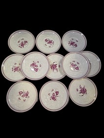 Antique WEDGWOOD "PATRICIAN" Floral Porcelain Plate - Set of 10