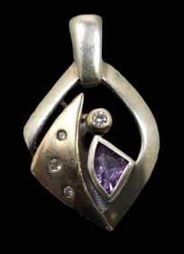Vintage Sterling Silver & Amethyst Pendant