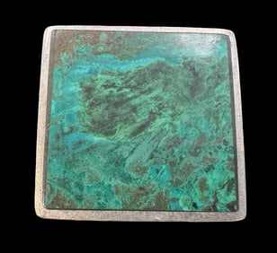 Vintage Sterling Silver & Green Gemstone Ring