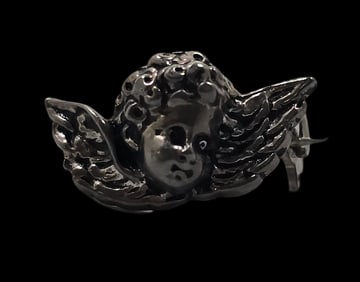 Vintage European 835 Silver Angel Pin Brooch