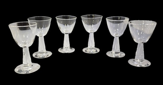 Set of 6 Vintage STEUBEN Crystal Liquor Glasses