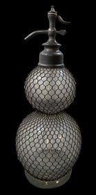 Rare Vintage French LYNCH & CO Traditional Wired Soda Syphon Bottle