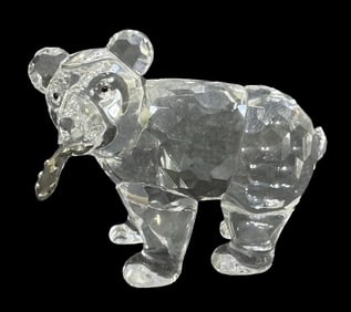 Vintage SWAROVSKI Crystal Figurine - Bear /w Fish