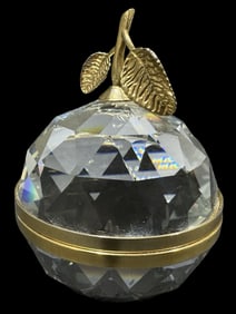 Vintage SWAROVSKI Crystal Figurine - Apple Mirror Compact
