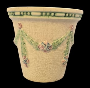 Vintage ROSEVILLE Art Pottery LA ROSE Cream Ceramic Planter