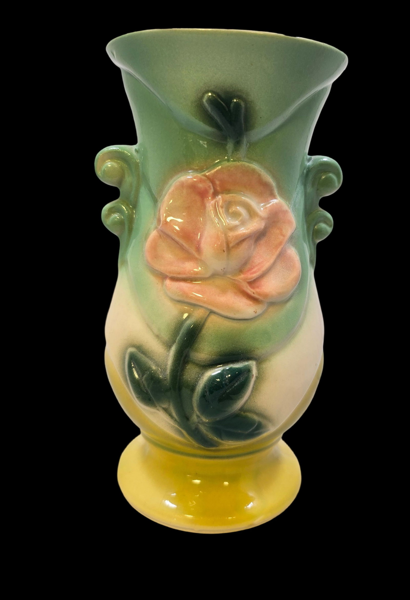 Vintage Mid-Century Modern Multicolor Art Pottery Rose Vase (1 of 5)
