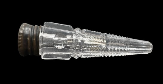 Antique Victorian Hand Cut Crystal Small Perfume Bottle