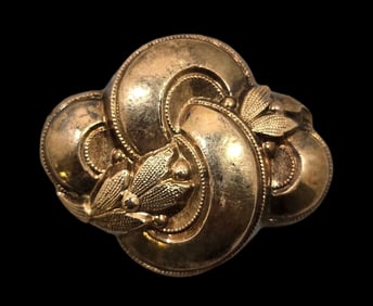 Antique 19th Century Gold Plated Knot Brooch