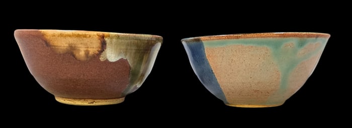 Pair of Vintage MAGNUM Art Pottery Brown Ceramic Serving Bowls