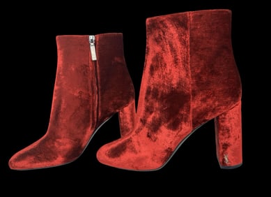 YVES SAINT LAURENT Lou Lou Red Suede Boots - Never Worn