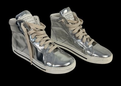 MARC JACOBS Reflective High Top Sneaker in Silver - Never Worn
